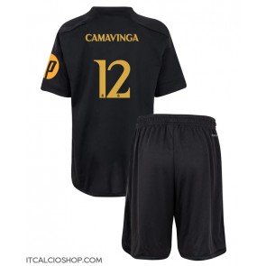 Real Madrid Eduardo Camavinga #12 Terza Maglia Bambino 2023-24 Manica Corta (+ Pantaloni corti)